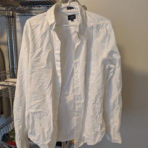J Crew Slim Fit White Oxford Shirt Medium